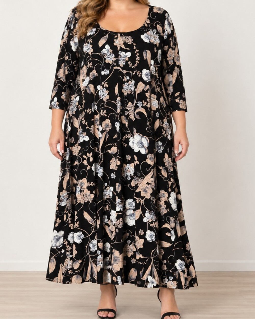 Tommy Hilfiger Black Floral Maxi Dress Plus 22W Classic Floral